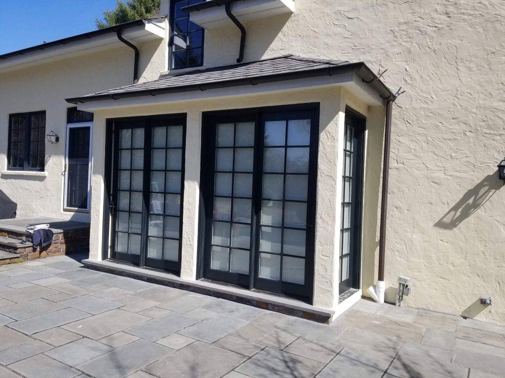 repaired and repainted den entrance