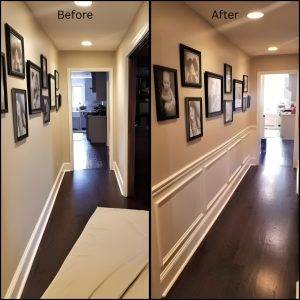 wainscotting hallway before after, ai generated
