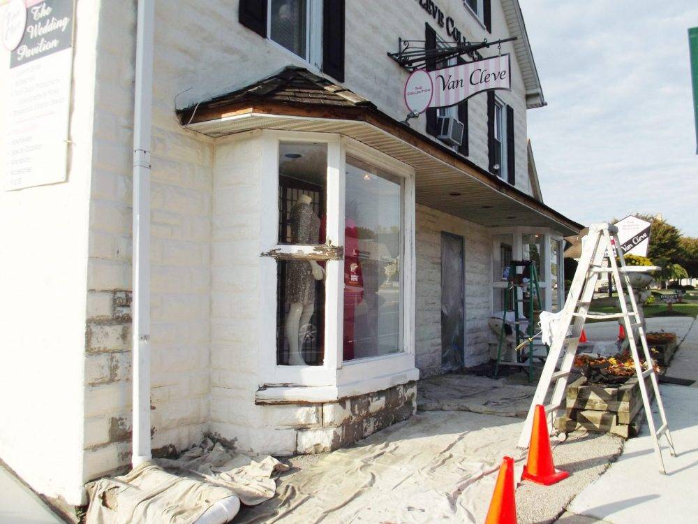van cleve before repairing stucco