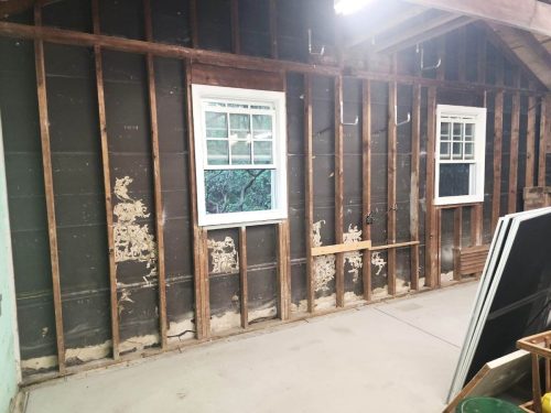 60 Valley Forge Garage Paint  Drywall Before