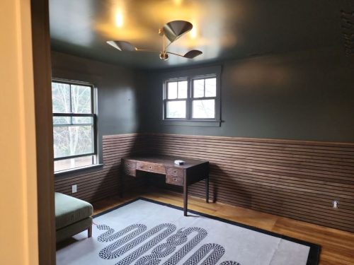 02 Wayne Horizontal Stained Wood Wainscoting  Paint Finished