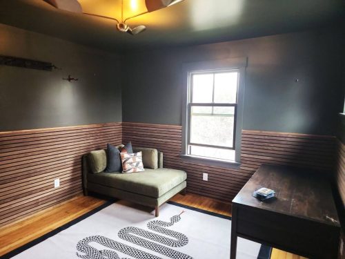 08 Wayne Horizontal Stained Wood Wainscoting  Paint Finished